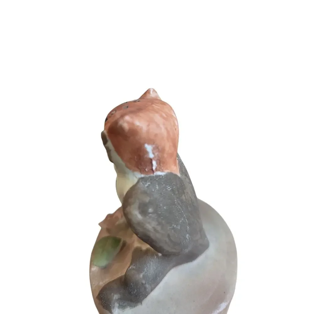 VINTAGE OWL FIGURINE PORCELAIN FIGURE CERAMIC TRINKET BOX BIRD COLLECTIBLE RETRO